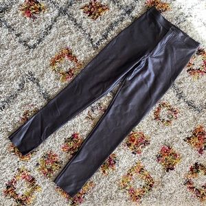 American Apparel Shiny Metallic High Waisted Grey Silver Leggings